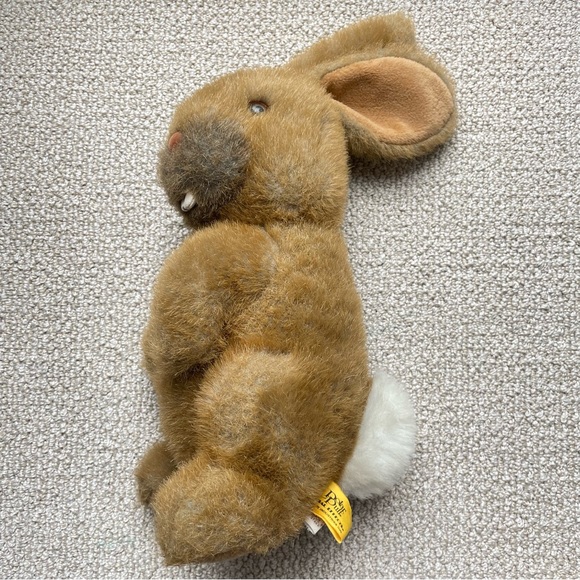 Vintage 1989 24k Polar Puff Brown Bunny Rabbit Stuffed Animal Plush Buck Teeth - Picture 1 of 9